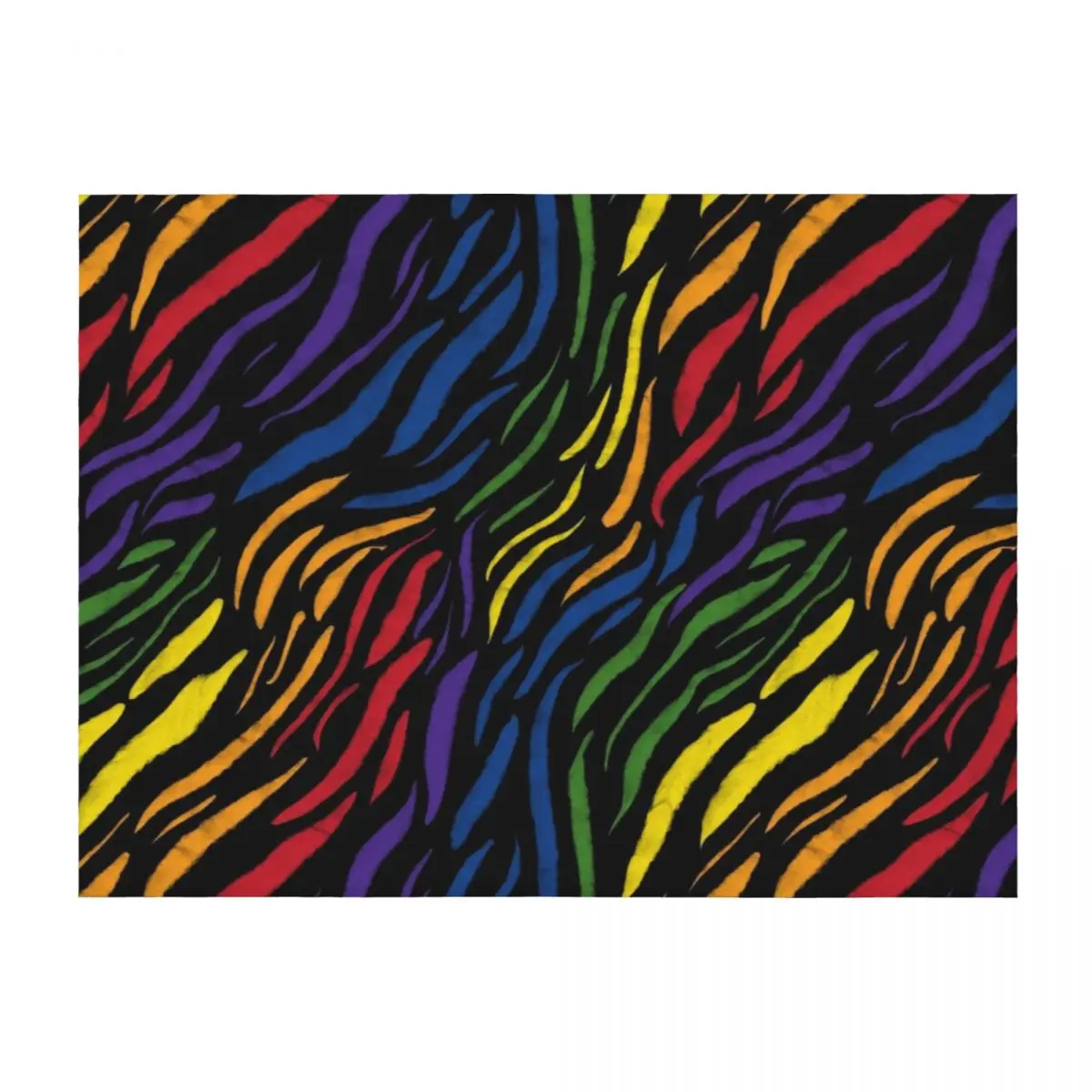 

Wild Rainbow Zebra Stripe Throw Blanket Comforter Warm Multi-Purpose warm for winter Blankets