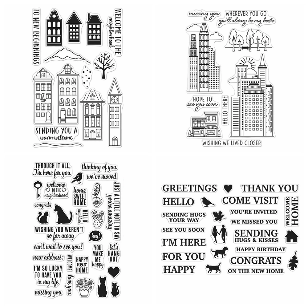 Ein warmer Willkommen stempel und Schneidwerk zeuge Wegweiser klare Stempel für DIY Scrap booking Dekoration Papier Handwerk Album Karten herstellung