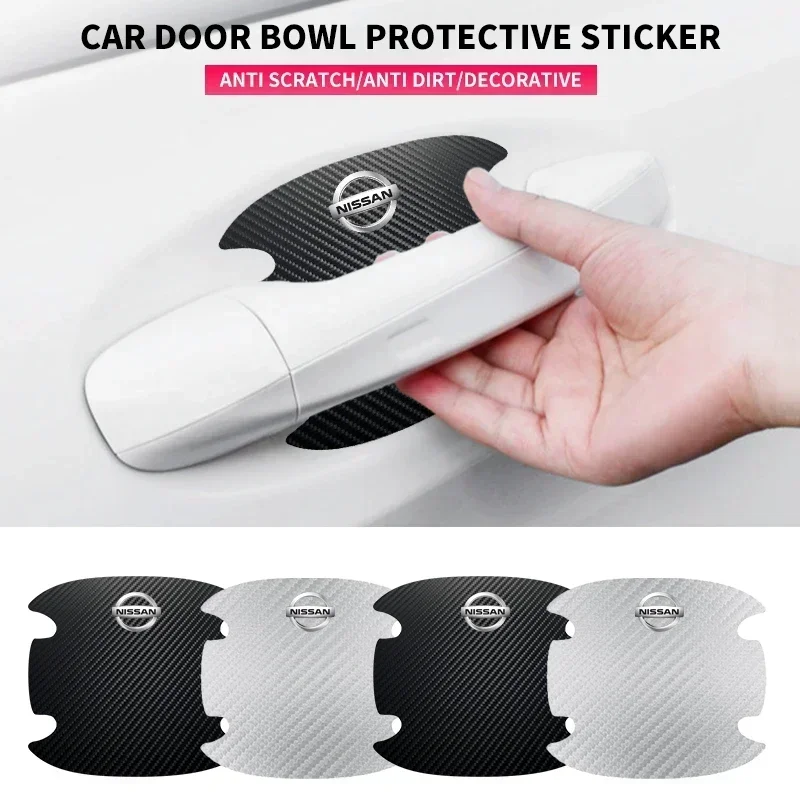 4pcs Car Door Bowl Scratch Protective Sticker For Nissan Juke Leaf Micra Qashqai Altima Maxima Murano Patrol Rogue Sentra Teana