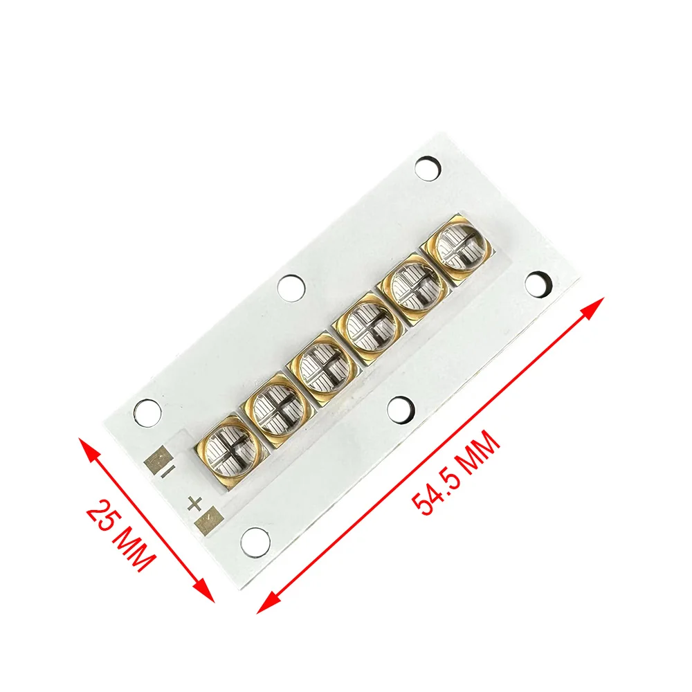 365NM UV LED 구리 기판 모듈, 평판 프린터 가구 잉크 바니시 베이킹 건식 경화 램프 6565 395NM 칩 55*25 Mm