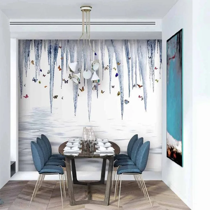 Custom 3D Mural Butterfly Glacial Water Column Photo Wallpaper for Bedroom Living Room Backdrop Wall Fresco Modern Home Decor