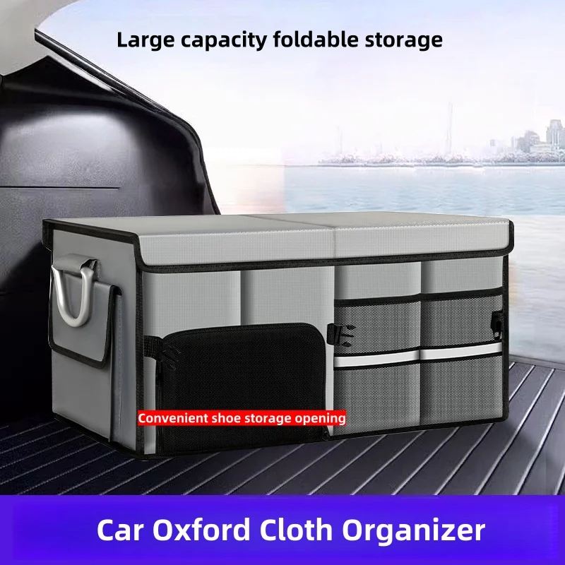 

For Car Oxford cloth storage box with shoe compartment models trunk storage organizer foldable multi-function box