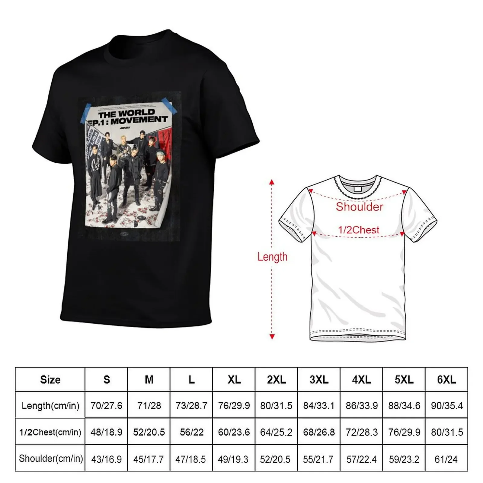 ATEEZ THE WORLD EP.1 : MOVEMENT GUERRILLA T-Shirt customizeds baggy shirts animal prinfor boys T-shirts for men cotton