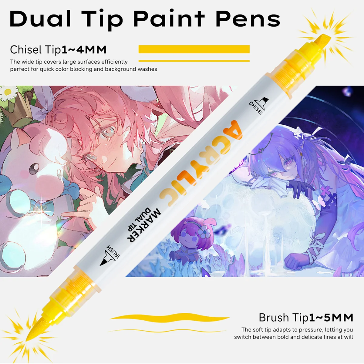 

12 цветов/коробка, мягкий и жесткий акриловый маркер с двумя наконечниками для дерева, холста, стекла, ткани, яйца, камня, рисования, поделок своими руками, красочные ручки