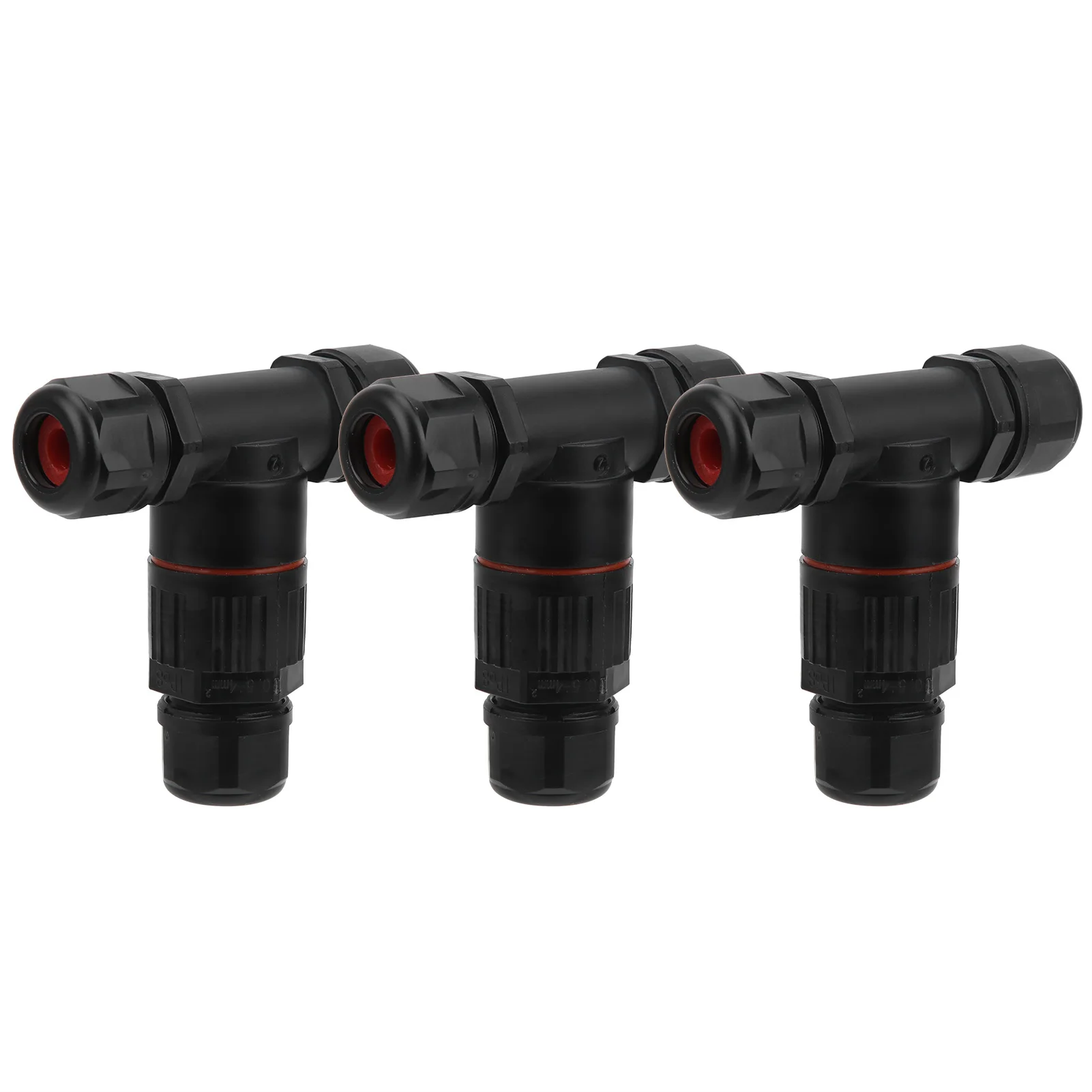 3Pcs Three-way IP68 Waterproof Connector Electrical Cable T Shape Outdoor Industrial Accessories Three-pin Connector