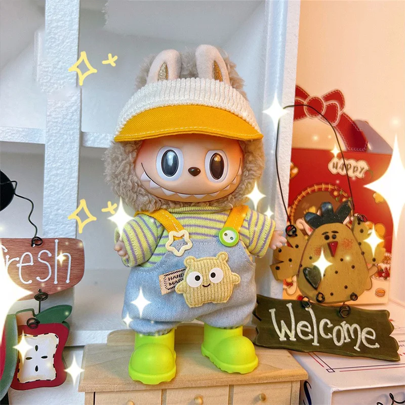50% Off For 17cm Labubu Mini Doll Clothes Outfit Hat Clothes Shoes Fashion Clothing Set Cultivate Sitting Party Game Toys