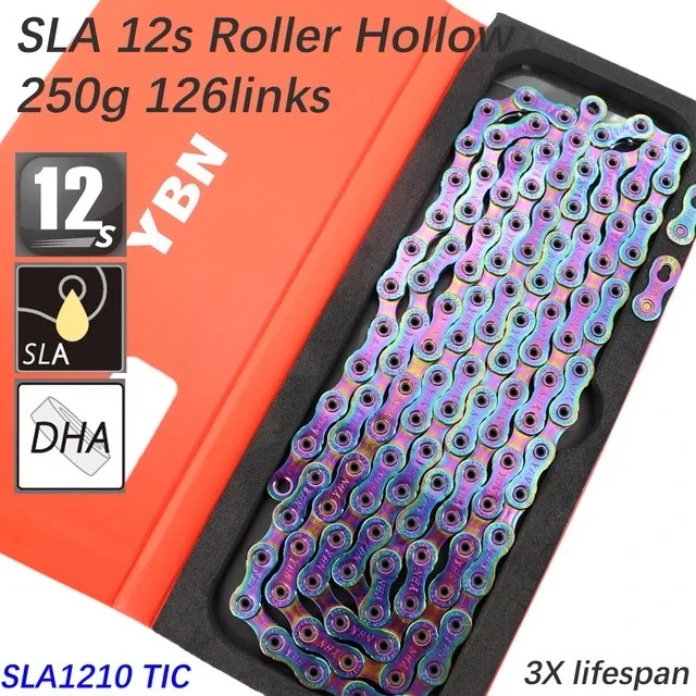 YBN 12speed SLA1210 bicycle chain for road mountain biking, compatible with SRAM SHIMANO Campagnolo 12speed transmission system