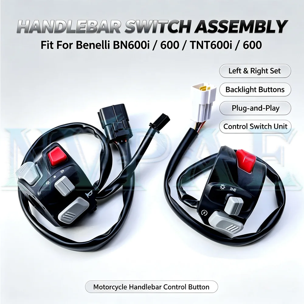 For Benelli BN600i 600 TNT600i 600 Left and right handle switch backlight switch button assembly Handlebar Control Button