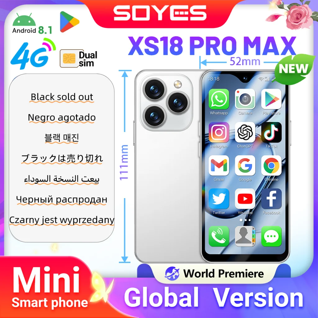 World Premiere SOYES XS18 Pro Max Mini Smartphone 4.3
