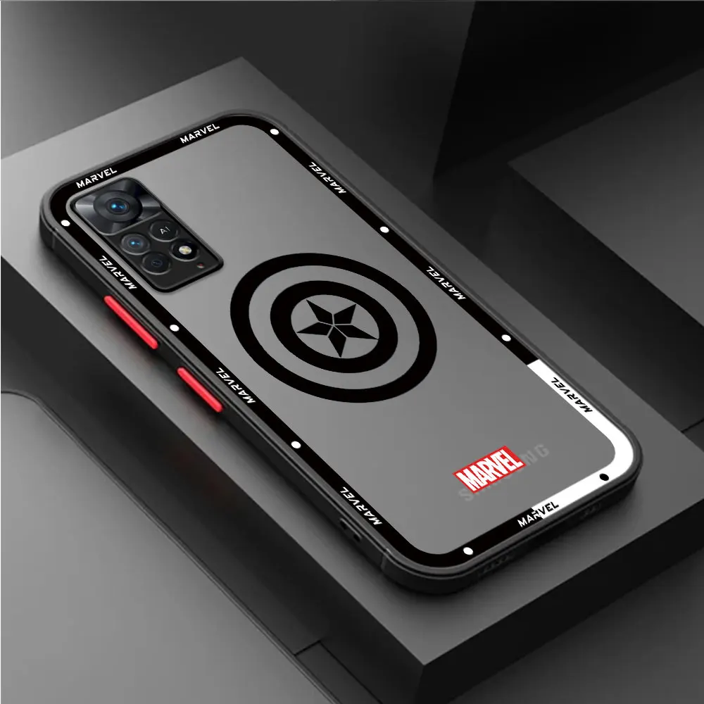 Marvel Hero Logo Phone Case for Redmi Note 9 11 Pro 11S 12S 11T 9S 10 Pro 8T 8 7 10S 12 13 Pro 13 Pro Plus Soft Bumper Cover