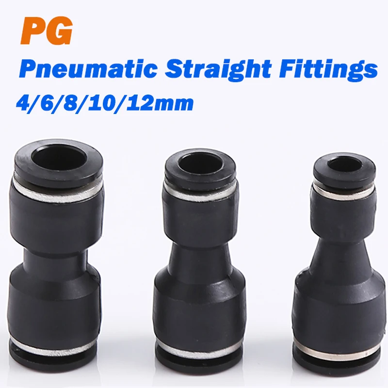 2~50Pcs Pneumatic Push In Fittings 4/6/8/10/12mm Straight PG Connectors For Air Water Hose Tube Quick Pneumatic Connector