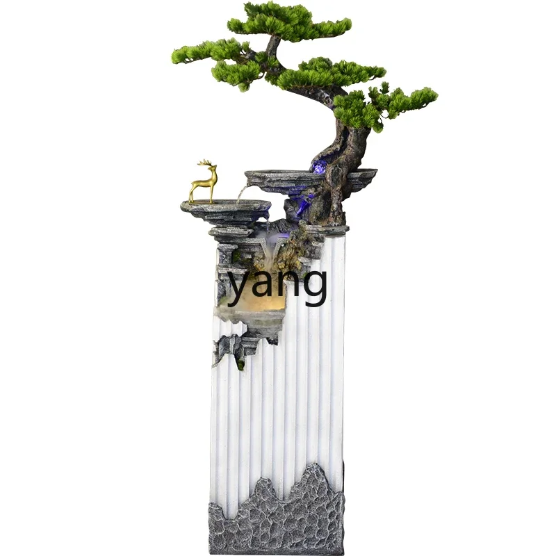 CX new Chinese-style flowing water device view porch rockery fish farming humidifier tea room fountain feng shui wheel