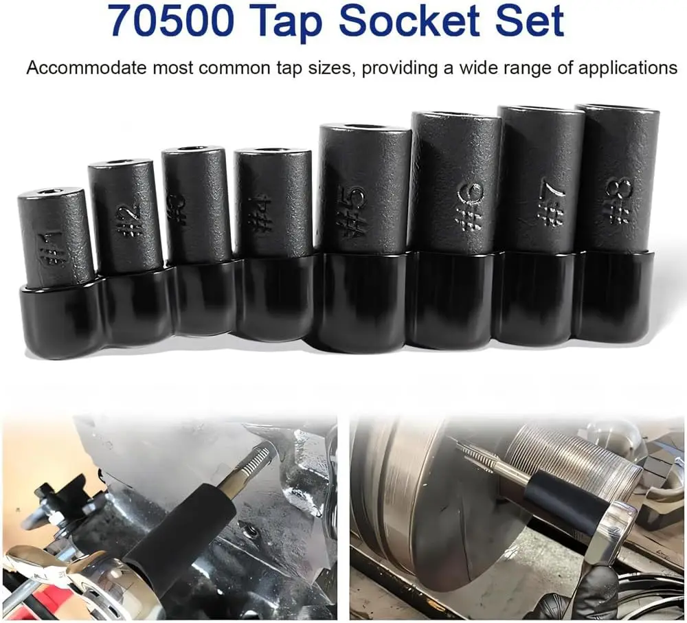 ชุดประแจหัวต่อ, 8 ชิ้น, ขนาด 1/4' และ 3/8' นิ้ว, ใช้ได้กับหัวต่อ MCTI ขนาด 1/2', 1/8' NPT, เมตริกถึง 12 มม.