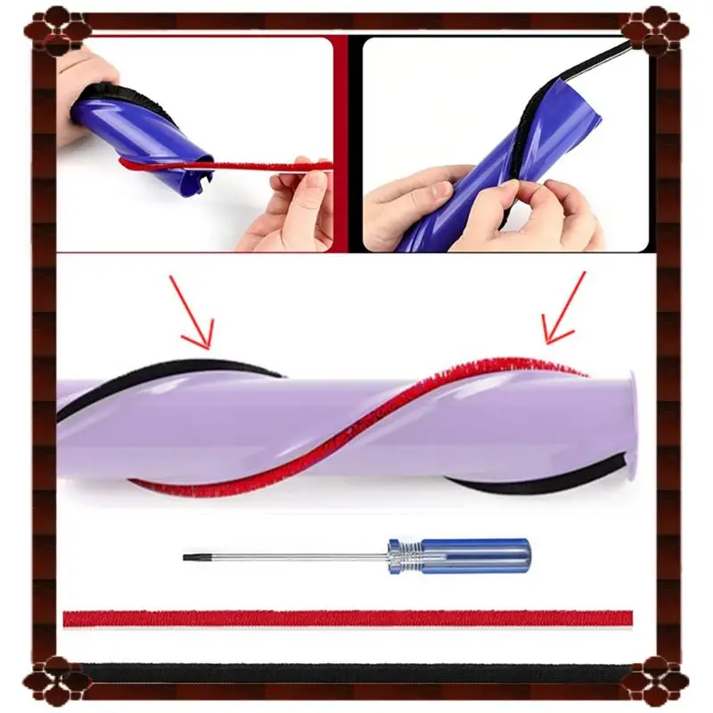 24-часовая доставка, 7 шт., мягкая плюшевая полоска для Dyson V7 V8 V10 V11, насадки для пылесоса, роликовая щетка, запасные части