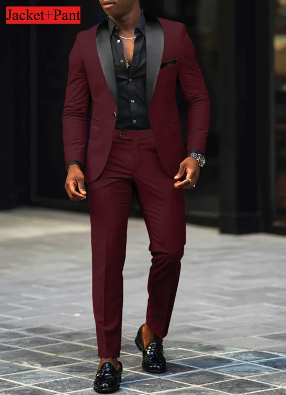 2PCS Wine Red