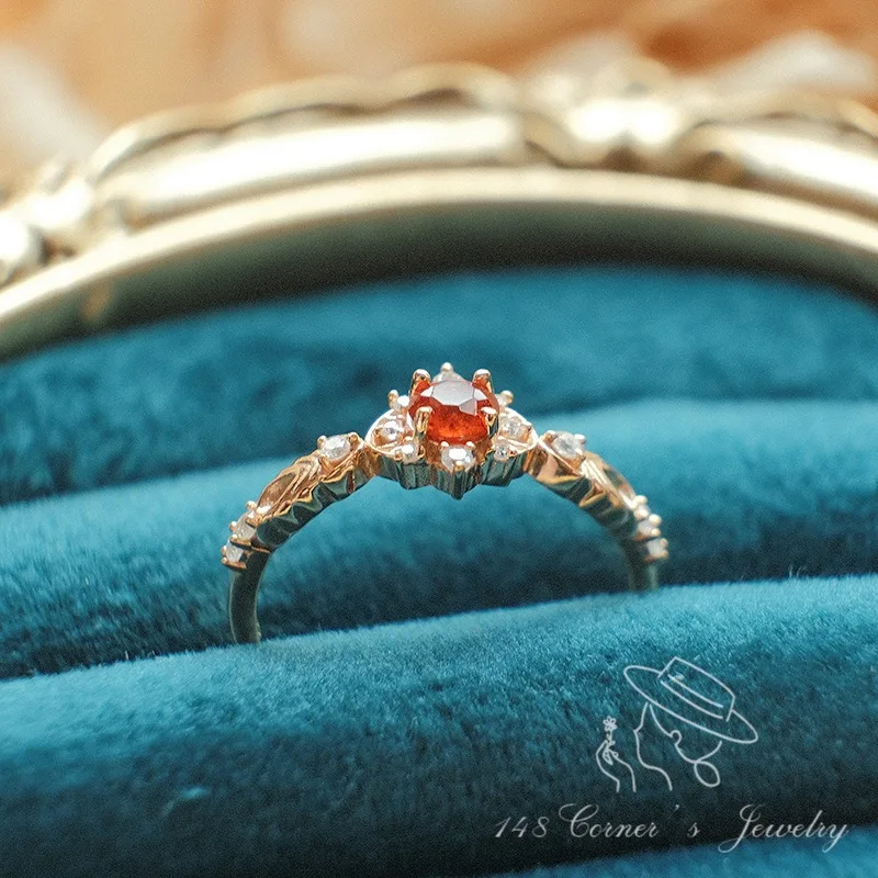 Zhenyuan 2025 جديد الزركون الأحمر رائعة الخفيفة الفاخرة تنوعا حلقة مفتوحة هدية مجوهرات للبنات #5