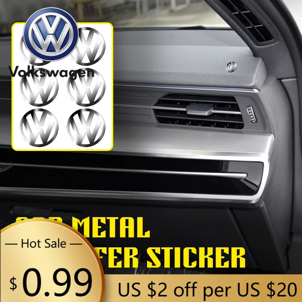 Adesivos de decoração de interior de carro em alumínio, acessórios para volkswagen vw golf polo tiguan passat beetle 4 motio