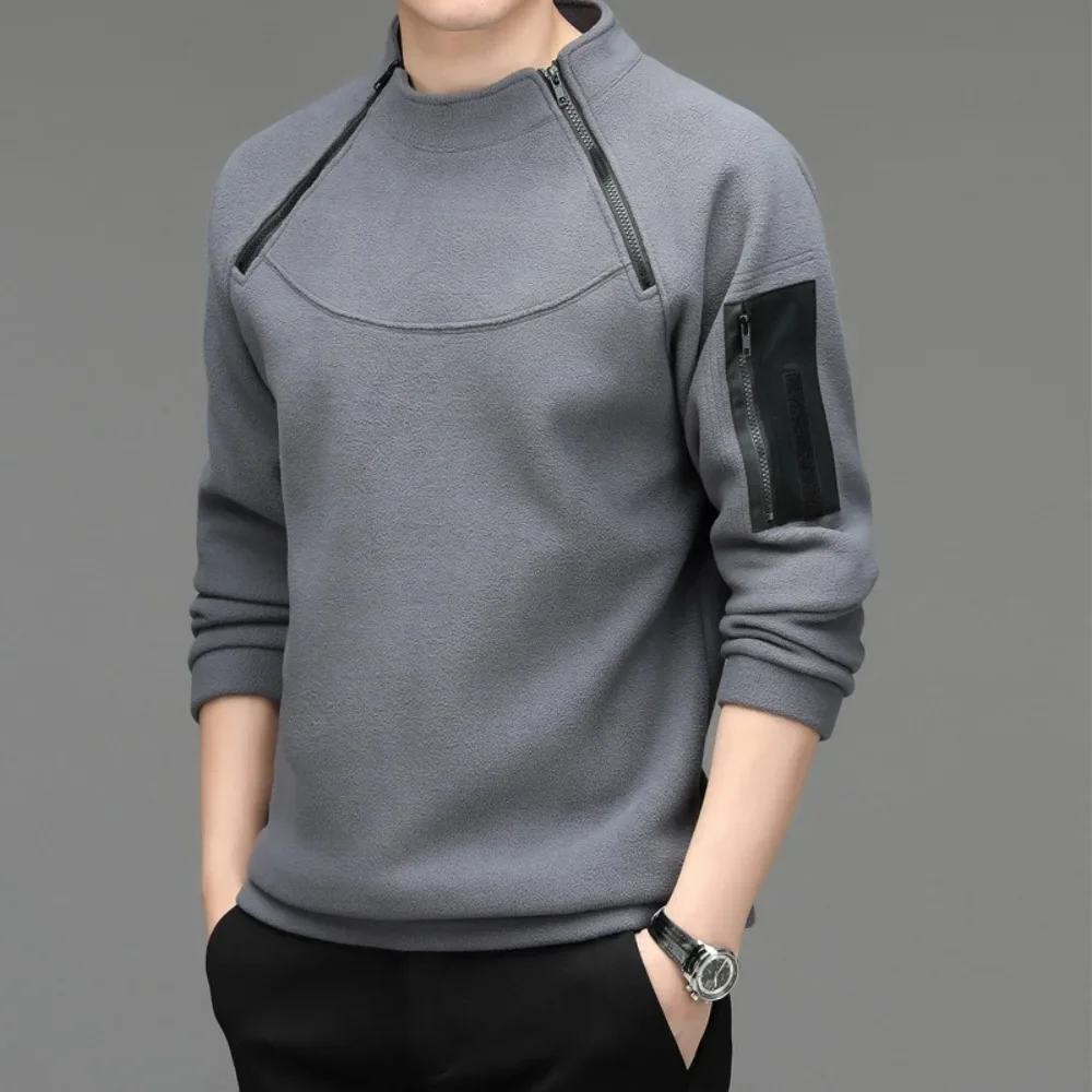 Men\'s Sweatshirs Spring Fall Long-sleeved T-shirt Top Loose Trend Round Neck Bottoming Shirt Lightweight Casual Sports