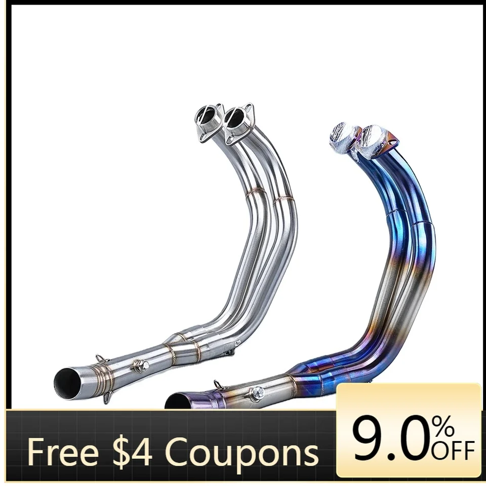 

STLF Yama MT07 FZ07 2014-2021 XSR700 Racing Motorcycle Exhaust Muffler New Split Slip-On Front Pipe Stainless Steel Box Packed