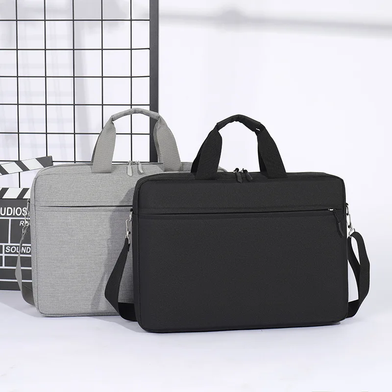 Oxford waterproof briefcase, 15.6-inch computer storage shoulder bag, large-capacity meeting document bag