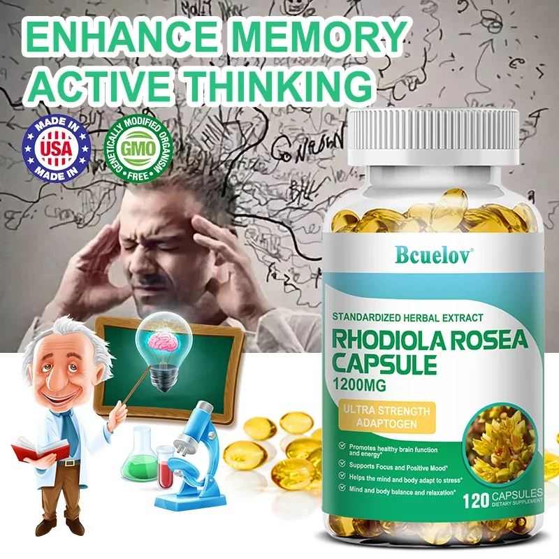 Rhodiola Rosea Supplement - Improves Brain Function, Focus, Memory, Learning Ability, and Alertness - Vegetarian Capsules