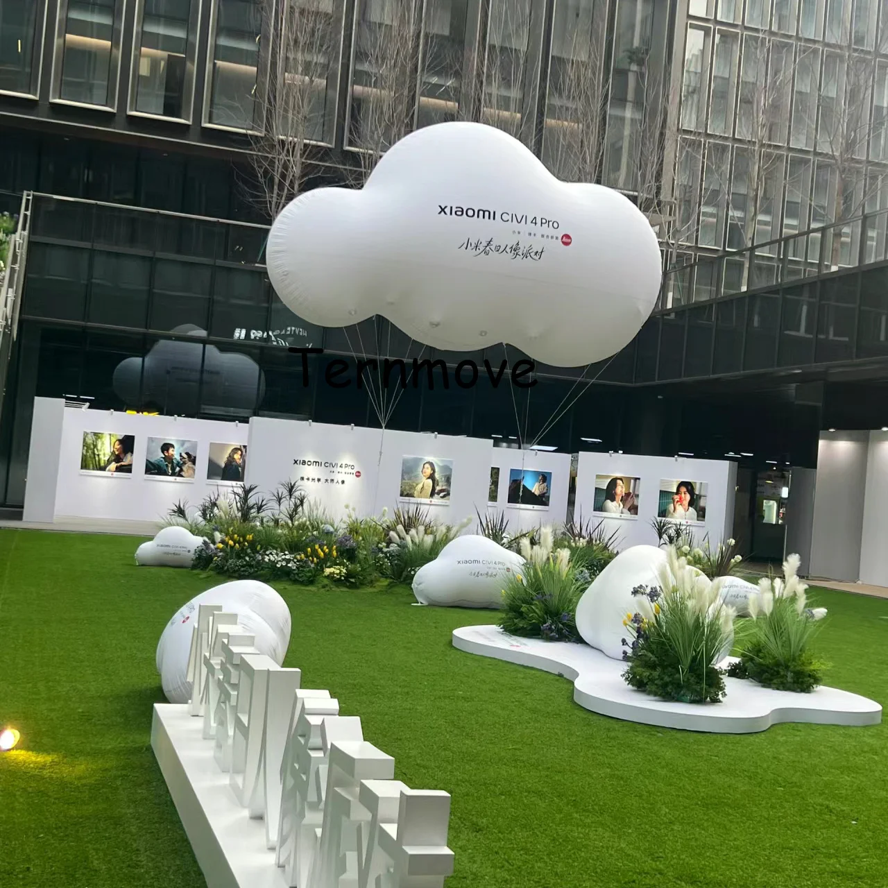 Zwevende opblaasbare wolkballon Aangepaste opblaasbare wolk voor reclame PVC heliumwolkbal voor evenementendecoratie