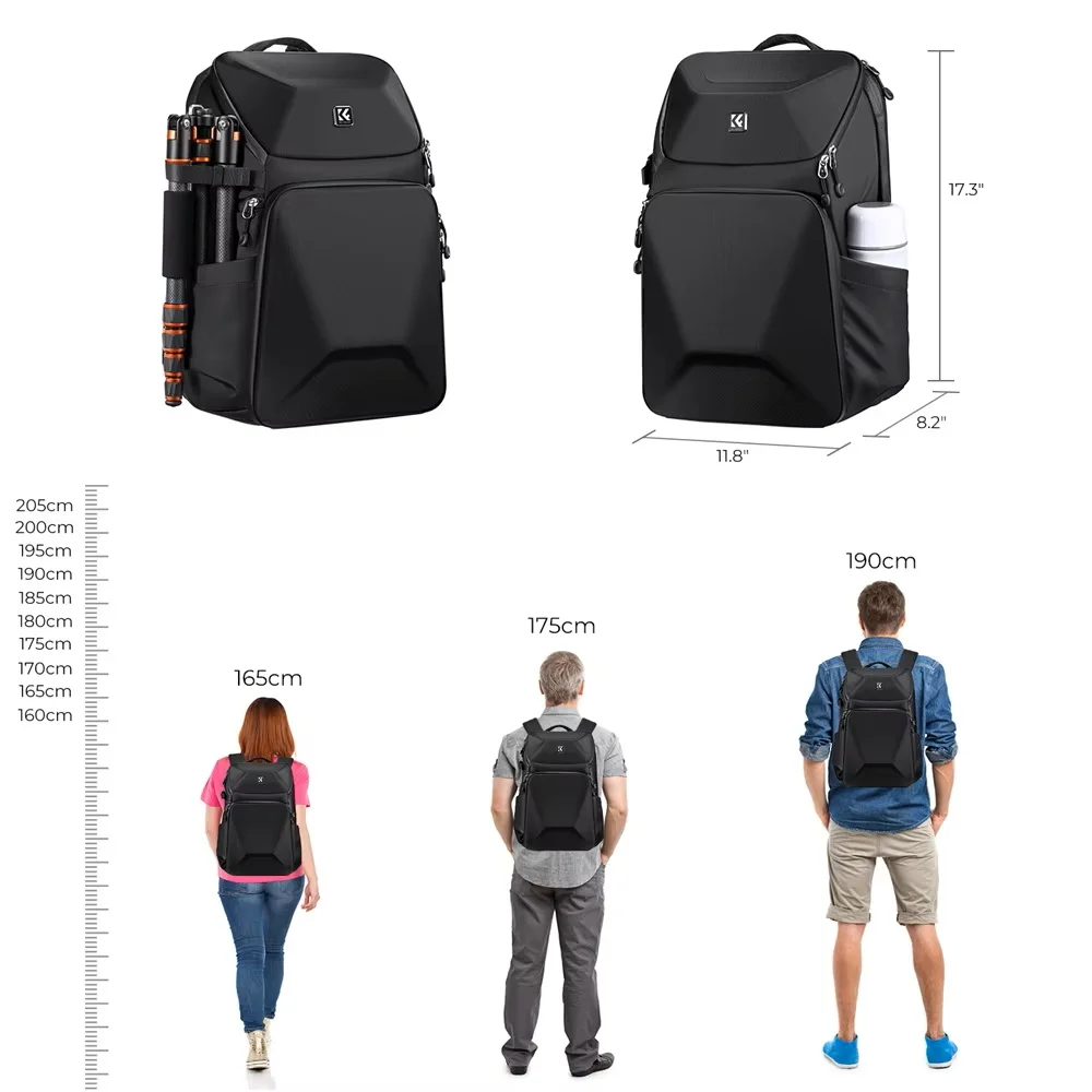 K&F Concept 20L Camera Backpack Waterproof Sports Travel Camera Photography Bag For 15.6\