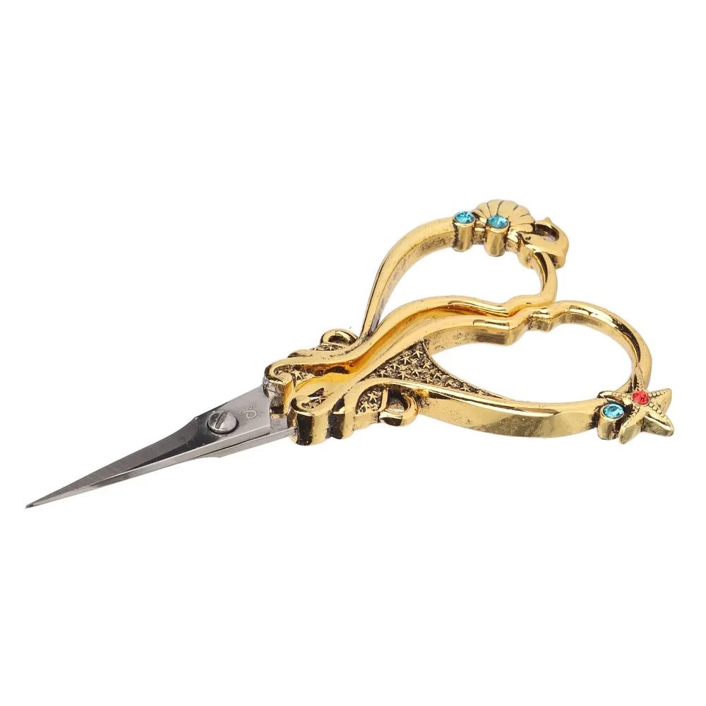 

Portable Stainless Steel Embroidery Scissors Fine Storage Box Vintage European Sewing Scissors Craft Scissors DIY Handicrafts