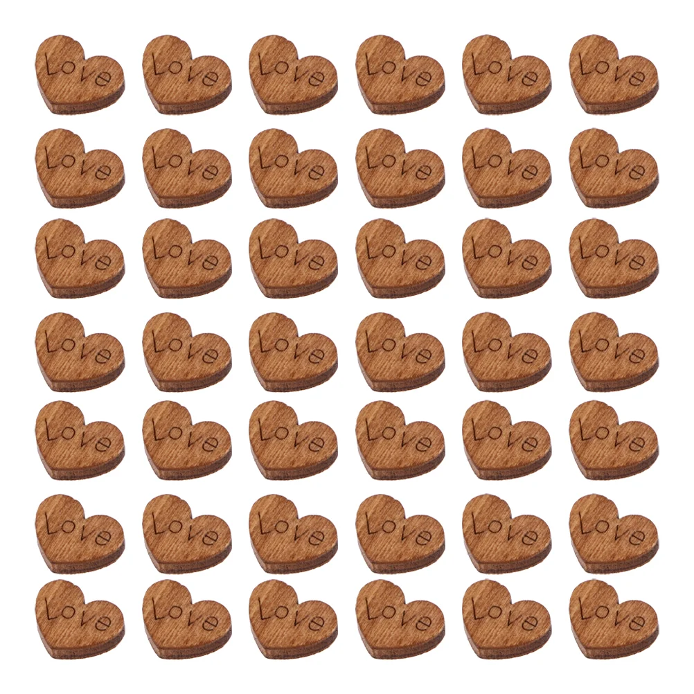 

100 Pcs Heart Buttons For Wooden Heart Buttons Diy Heart Shaped Buttons Wood naments For Crafts Festive Party Supplies