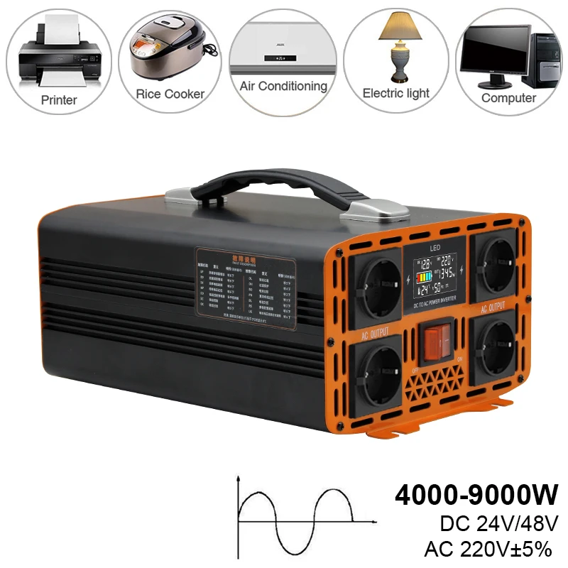 محول موجات جيبية نقية عالية الطاقة من إيسون ، محول طاقة شمسية ، إلكترونيات سيارة ، ، ، ، من من 24 فولت إلى تيار مستمر إلى تيار متردد V ، من 12 فولت #5