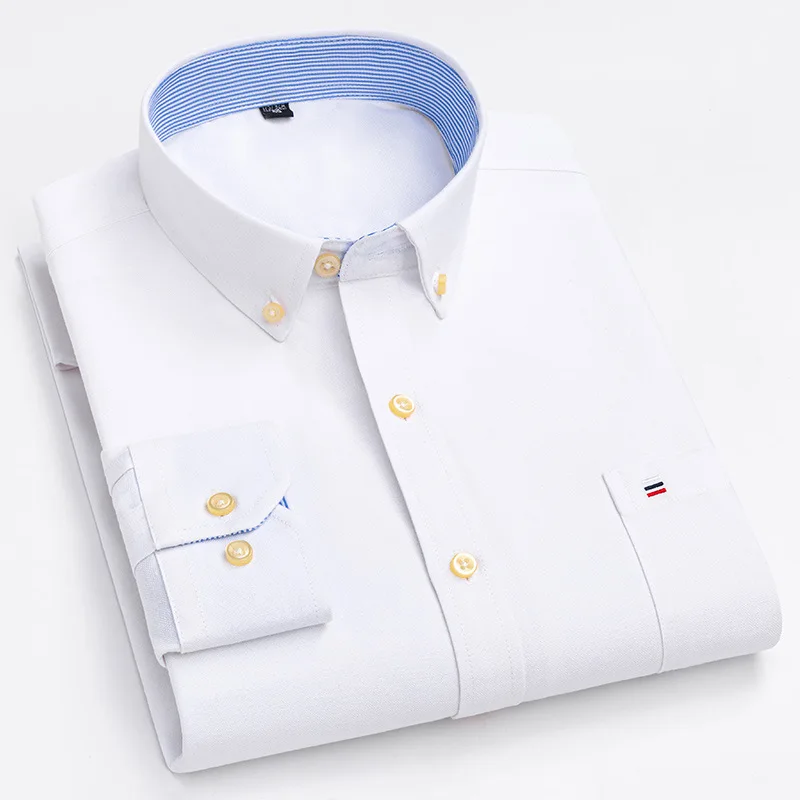 

7XL Big Tall Hot Sale Oxford 100% Cotton Men's Shirt Long Sleeve Plus Size Business Casual Durable Work Shirt Men Long Sleeve