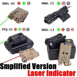Nylon Plastic PEQ-15 NGAL DBAL-A2 MAWL Green/Red Dot Laser IR Version Indicator LED Light For 20mm Rail Airsoft Weapon Scout