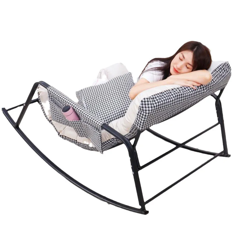 Light Luxury High-End Recliner Sofa Internet-Famous Widened Version Metal Lazy Rocking Chair for Balcony Home for Sitting
