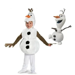 Children's Cute Snowman Jumpsuit Costume Boys Girls Party Stage Performance Anime Cosplay Clothes Fancy Dress