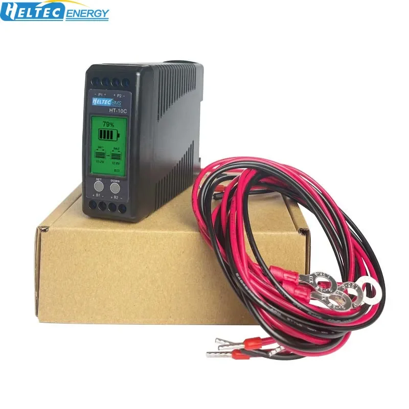 Heltec 12V Lead Acid Battery Equalizer 10A Active Balancer Lipo/Lifepo4 Connected in Parallel Series LCD Meter for 24/36/48V/96V