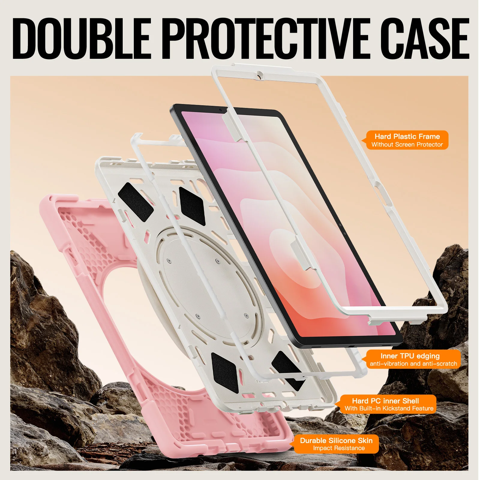 3-Layers Case For Samsung Galaxy Tab S11 2025 11 inch SM-X730 SM-X736 360 Rotating Stand Heavy Duty Hybrid Rugged Cover Pen Slot