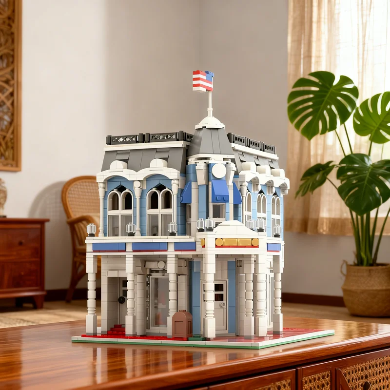 

2409 деталей MOC Boutique Deluxe Main Street USA Disney: Коллекционная модель-конструктор для творчества и декора, премиум-класса