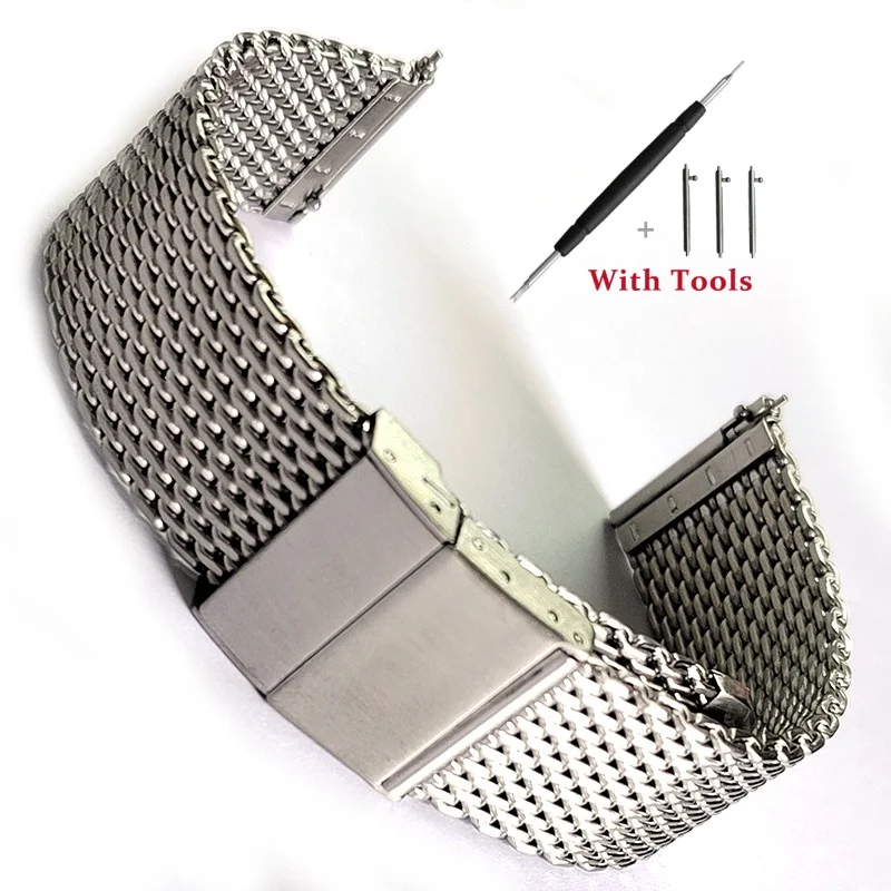 

Quick Release Stainless Steel Milanese Watch Strap Replacement for 20mm 22mm Universal Waterproof Watch Band Accessories