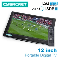 LEADSTAR D12 12 inch HD Portable TV DVB-T2 ATSC ISDB-T tdt DTT Digital and Analog mini small Car Television Support USB MP4 AC3