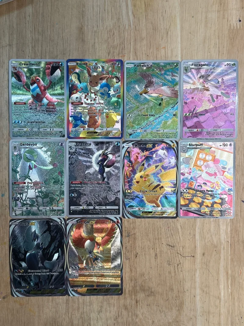 포켓몬 PTCG DIY 밀로틱 라이코우 EX 조로아크 엄브레온 겐가 셀프 컨트롤 컬렉션 시그니처 트레이딩 플래시 카드 애니메이션 만화 선물