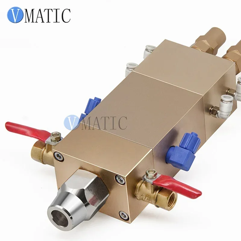 Free Shipping Dual Liquid Dispensing Valve Double Acting Suck Back Style Big Flow AB Two Component Glue Dispensing Valve