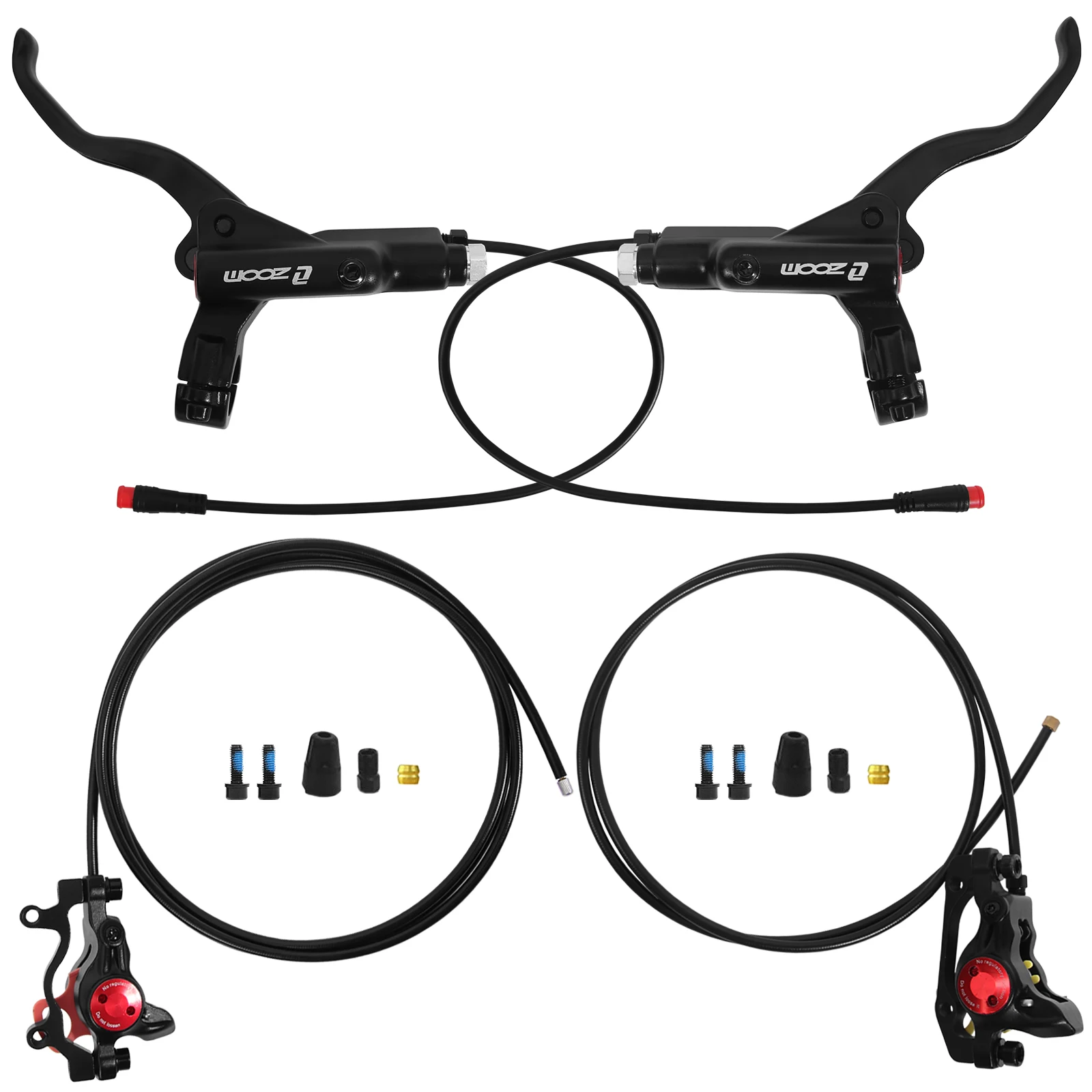 ZOOM E-BIKE Hydraulic Disc Brake Set 2 Pistons Electric Bike Scooter Power Control Shifter Cut Power Off Bicycle Brakes