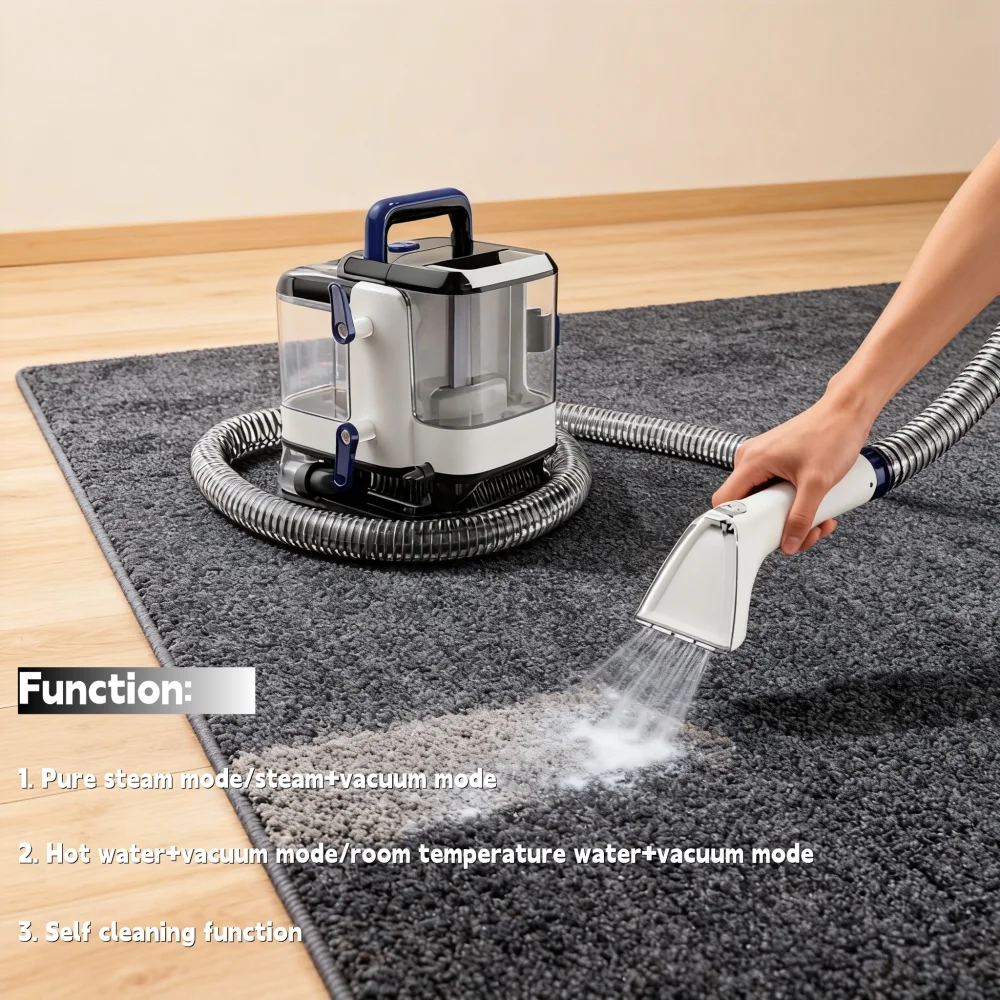 CE CB Portable High Pressure Multi Purpose Hot Cold Steam Carpet Vacuum Cleaner with Pulley Design