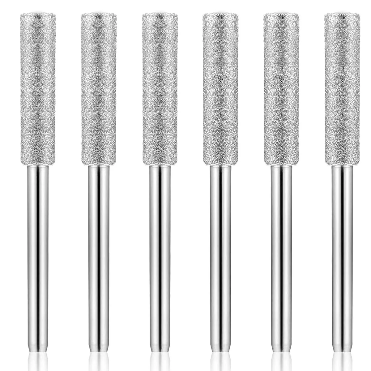 16 Pz 3/16 "Diamond Rivestito Motosega Affilacoltelli Pietra Cilindrica Burr Abrasivo Motosega File Lucidatura Oro Sega Affilatura 4.8mm