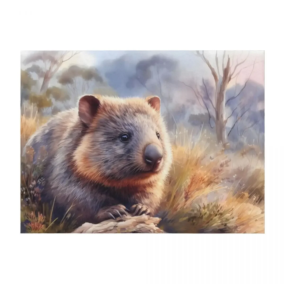 

Wombat Art #10 Wombat Lovers Throw Blanket Retros Decorative Beds Luxury Thicken Kid'S Blankets