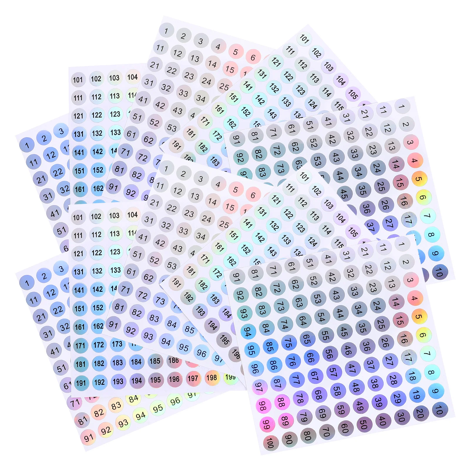 

20 Sheets Color Changing Number Stickers Number Classification for Party Classroom Organizing Adhesive Labels Numbered Stickers