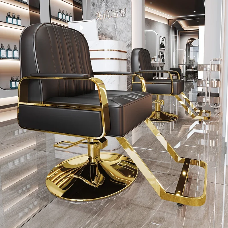 Inklapbare voetensteun kapperstoel professionele moderne salonstoel comfortabele luxe Silla De Corte De Pelo salonmeubilair