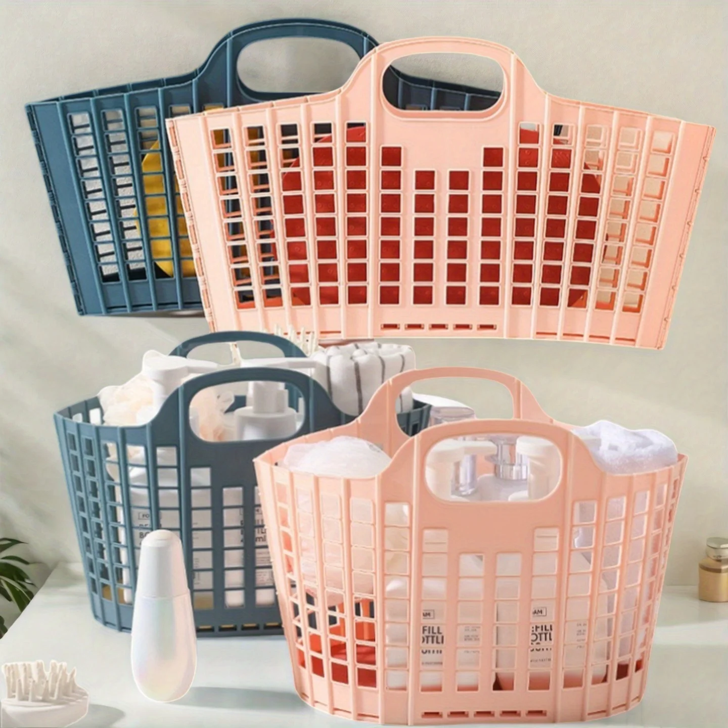 Home Essentials Bathroom Storage - Modern Foldable Laundry Basket, Portable Dirty