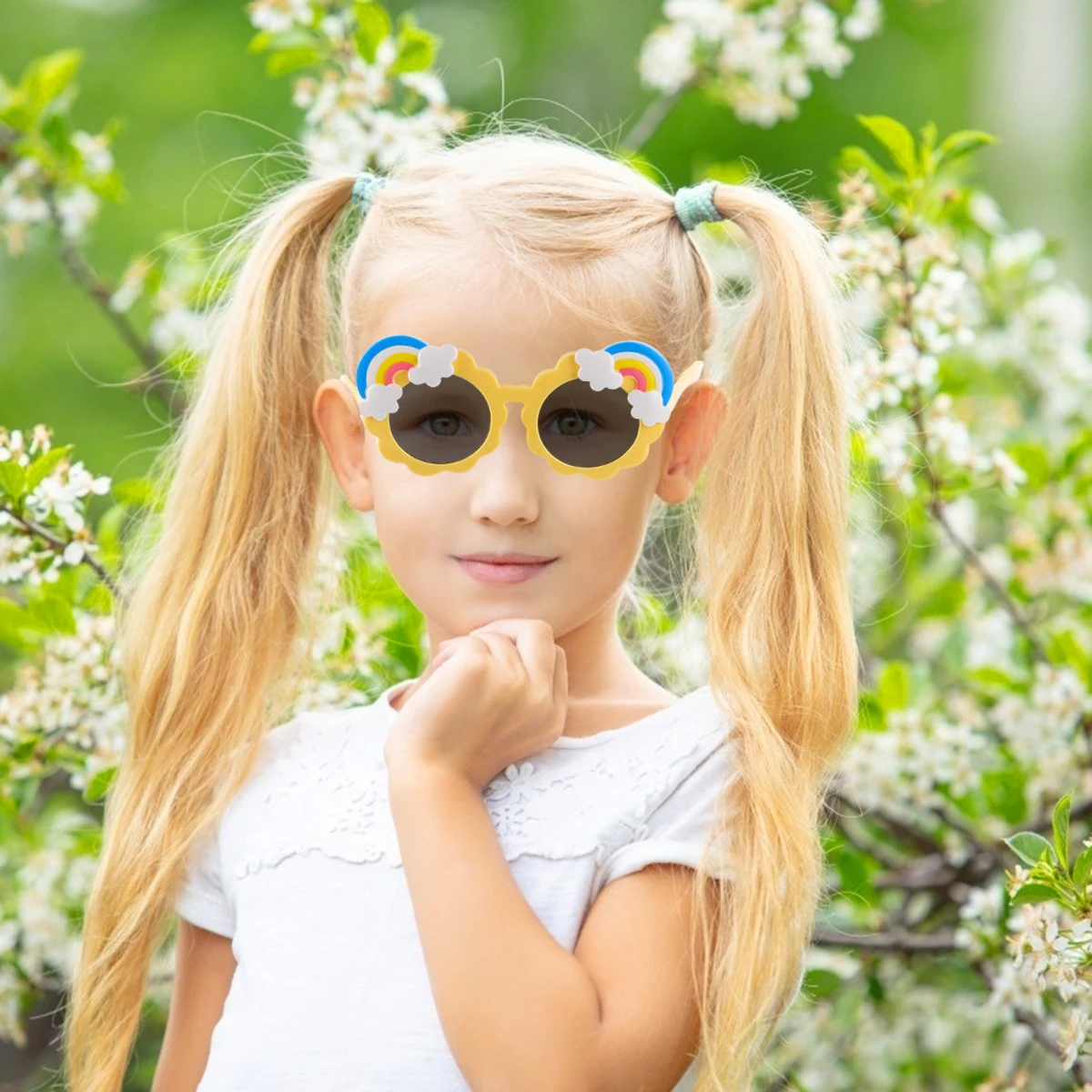 

1pc Round Frame Sunglasses For Kids Plastic Eyewear Lightweight Outdoor Uv Protection Glasses Children'S Sun Glasses