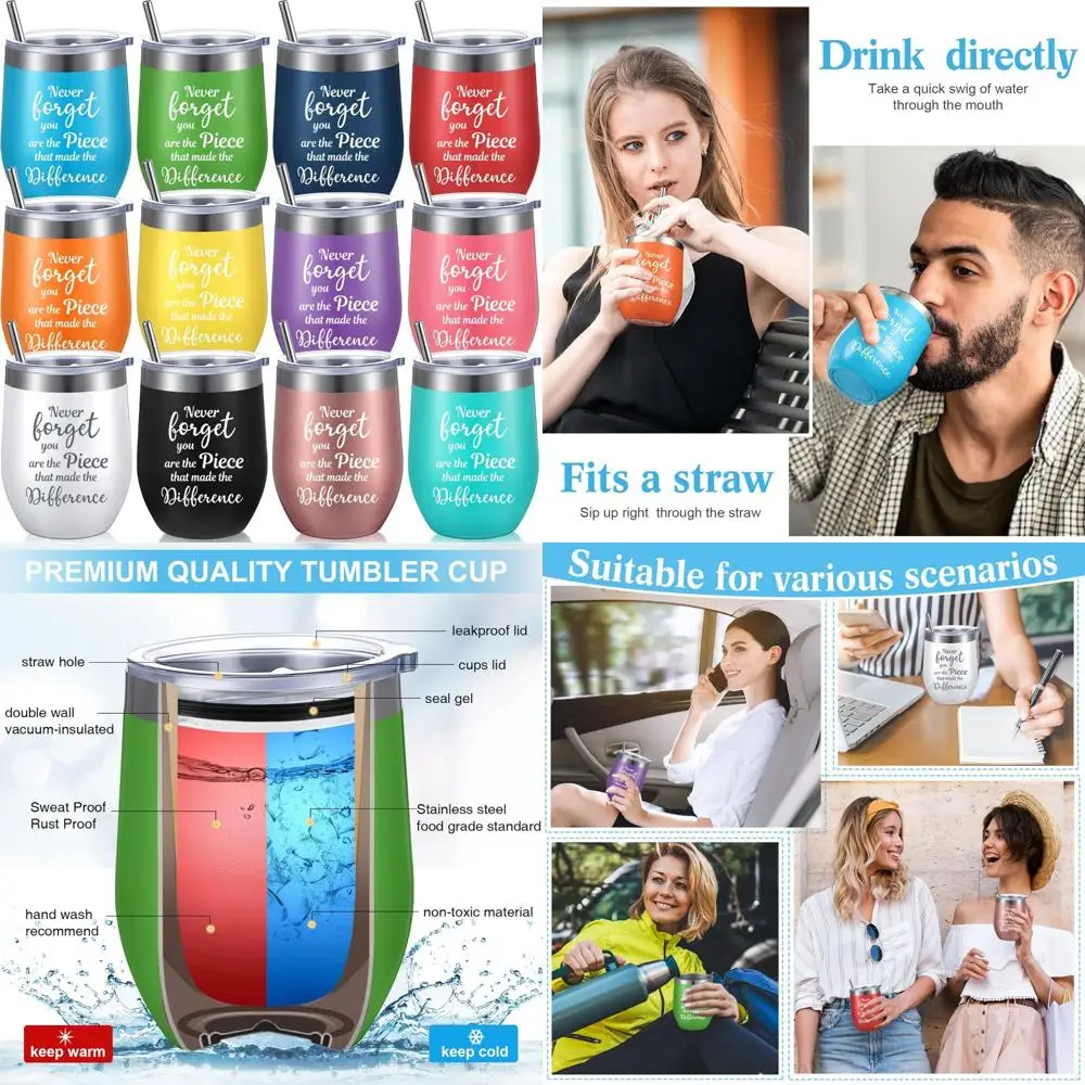 

Women's Appreciation Gifts: 12-Piece Set of Elegant Wine Tumblers - Ideal for Employees, Teachers, Birthdays, Graduations, and I